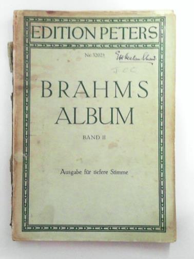 BRAHMS, Johannes - Lieder fur eine singstimme mit klavierbegleitung, band II: ausgabe fur tiefere stimme
