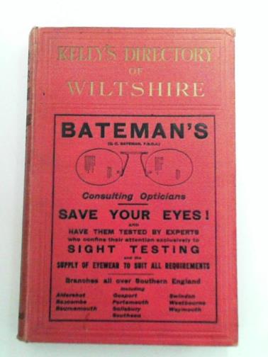 KELLY, A Lindsay (ed) - Kelly's directory of Wiltshire (with coloured map), 1927