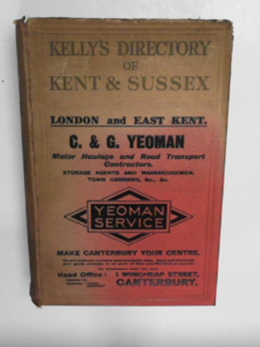 KELLY, A. Lindsay (ed) - Kelly's Directory of  Kent and Sussex (with coloured maps) 1924