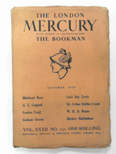 SCOTT-JAMES, R.A. (ed) / GREENE, Graham - The London Mercury, vol.XXII (32), no.192, October 1935