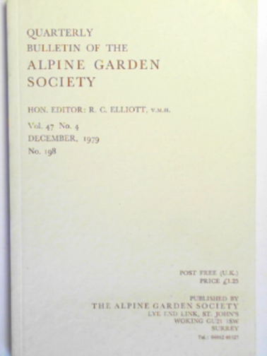 ELLIOTT, R.C. (ed) - Quarterly Bulletin of the Alpine Garden Society, vol. 47, no. 4, December 1979 (no. 198)