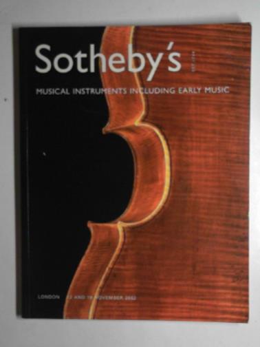 SOTHEBY'S - Musical instruments including early music; London Tuesday 12 and Tuesday 19 November 2002