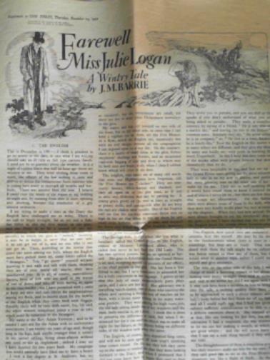 BARRIE, J.M. - Farewell Miss Julie Logan; a wintery tale