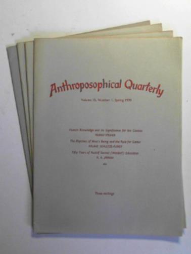 KIRKCALDY, Mildred & HARWOOD, A.C. (eds) - Anthroposophical Quarterly, volume 15, nos. 1-4, 1970