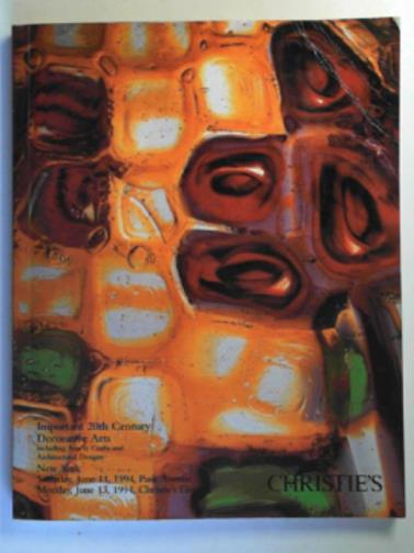 CHRISTIE'S - Important 20th Century decorative arts, including Arts & Crafts and architectural designs (New York, 11 June 1994)