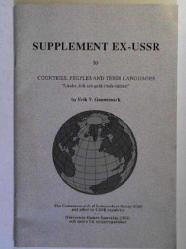 GUNNEMARK, Erik V - Supplement ex-USSR to 'Countries, peoples and their languages'