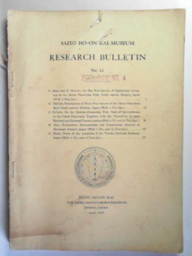 HATAI, S & others - Saito Ho-on Kai Museum Research Bulletin, no,12