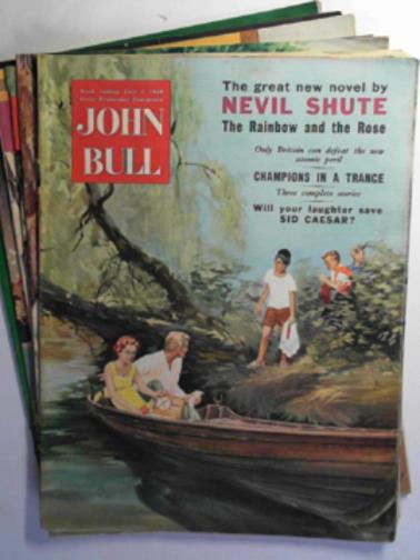 SHUTE, Nevil & others - John Bull, vol. 104, nos. 2714-2719, July 5, 1958-August 9, 1958 (6 issues)