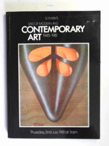 SOTHEBY'S - Catalogue of American, British and European modern and contemporary art 1945-1981 (2 July 1981)
