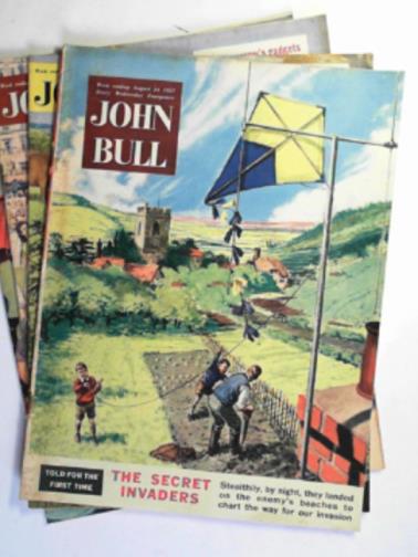 PEARSON, Michael & others - 'The Secret Invaders' in John Bull, vol. 102, nos. 2669-2672, August 24-September 14, 1957 (4 issues)
