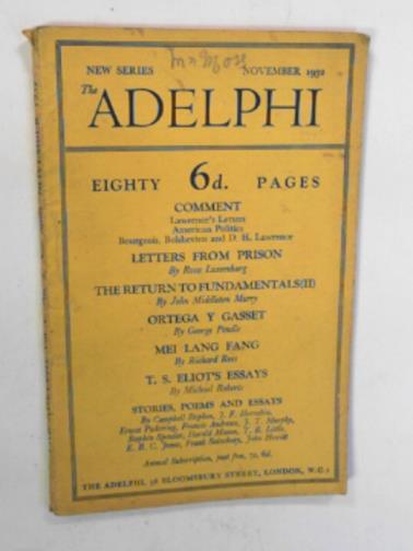 LUXEMBURG, Rosa & others - The Adelphi, new series, vol.5, no.2, November 1932