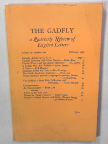ROBINSON, Ian (ed) - The Gadfly: a quarterly review of English letters, volume six, number one, February 1983
