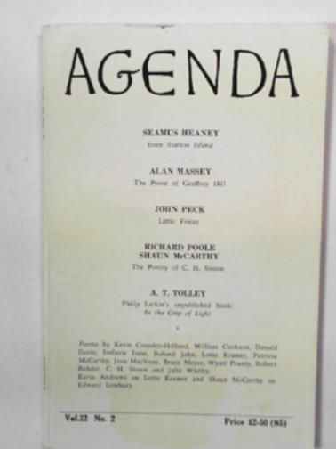 COOKSON, William & DALE, Peter (eds) - Agenda, vol.22, no.2, Summer 1984