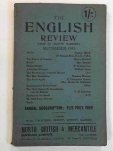 LAWRENCE, D.H / HARRISON, Austin (ed) - The English Review, no.58, September 1913