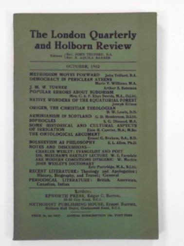 TELFORD, John & AQUILA-BARBER, B (eds) - The London Quarterly & Holborn Review, October 1932