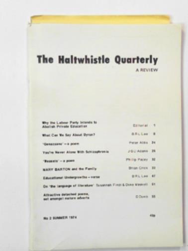LEE, Brian & MASKELL, Duke (eds) - The Haltwhistle Quarterly:a review, no.2, Summer 1974