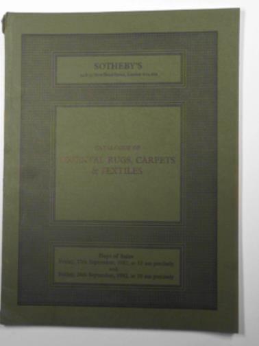 SOTHEBY'S - Oriental rugs, carpets & textiles (17th & 24th September 1982)