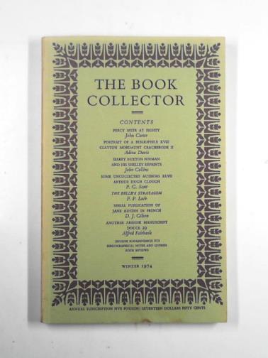 BARKER, Nicholas (ed) - The Book Collector, volume 25, no.4, Winter 1974