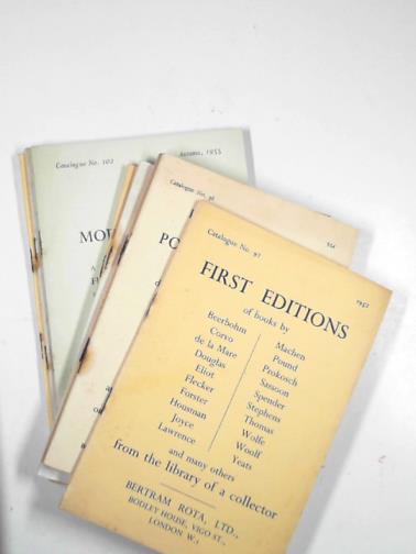 BERTRAM ROTA - 9 catalogues of modern first edition.