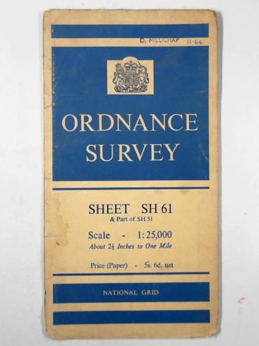 ORDNANCE SURVEY - Sheet SH61 & part of SH51, scale 1:25,000 (about 2 1/2 inches to one mile [Barmouth & River Mawddach]