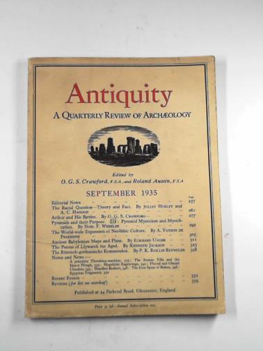 CRAWFORD, O.G.S. & AUSTIN, Roland (eds.) - Antiquity: a quarterly review of archaeology, Vol. IX, No.35, September 1935