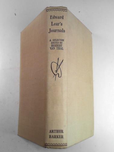 THAL, Herbert Van (ed). - Edward Lear's journals: a selection