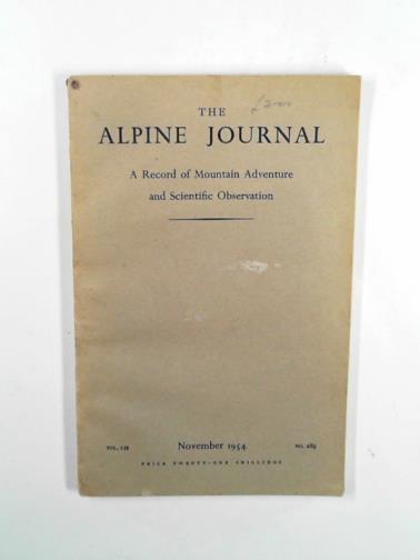 KEENLYSIDE, F.H (ed) - The Alpine Journal, vol.LIX, no.289, November 1954