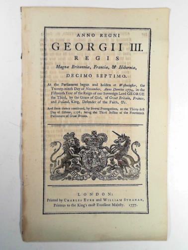  - Anno decimo septimo Georgii III Regis, cap.XX: an Act for continuing two Acts, made in the sixth year of the reign of King George the First, and in the twentieth year of the reign of His late Majesty, for laying a duty of two pennies Scots, or one-sixth part of a penny sterling, upon every Scots pint of beer or Ale vended or sold within the town of Burntisland, and liberties thereof, for increasing the publick revenue of the said town, and for other purposes therein mentioned