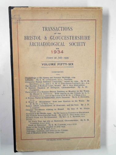AUSTIN, Roland (ed) - Transactions of the Bristol and Gloucestershire Archaeological Society for 1934 (volume 56)