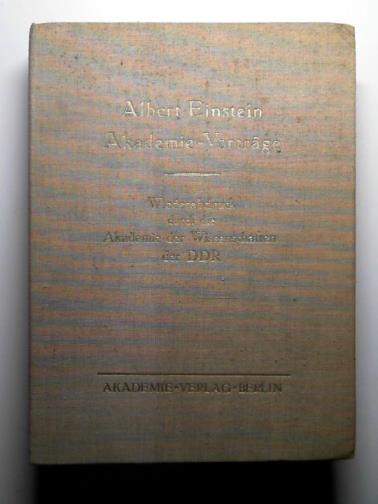 EINSTEIN, Albert - Akademie-Vortrage