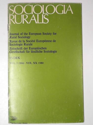 HIRSCH, G. P. & others (eds) - Sociologia ruralis: index, vol. I 1960 - vol. XX 1980