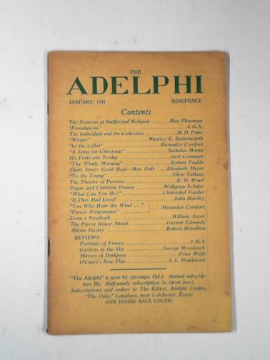 PLOWMAN, Max & others - The Adelphi, vol.17, no.4, January 1941