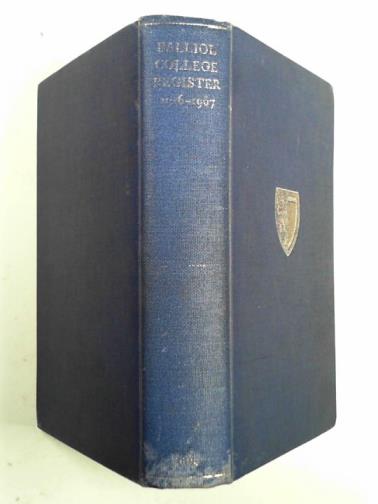 LEMON, Elsie (ed) - The Balliol College register, fourth edition, 1916 - 1967