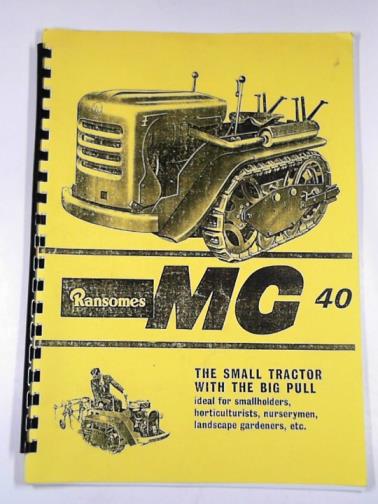 RANSOMES SIMS & JEFFERIES - Ransomes MG40 tractor instruction manual