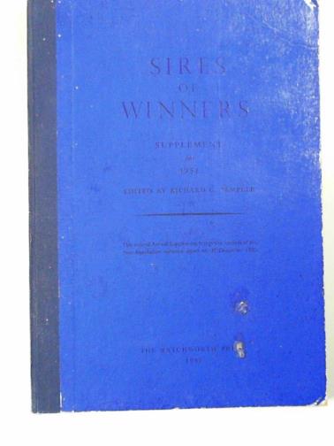 TEMPLER, Richard C. (editor) - Sires of winners: supplement for 1951