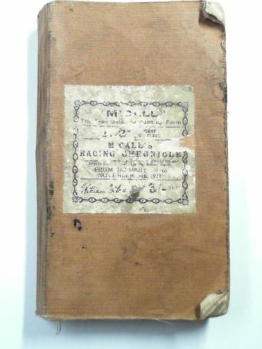  - M'Call's Racing chronicle or pocket turf calendar annual volume, 1921