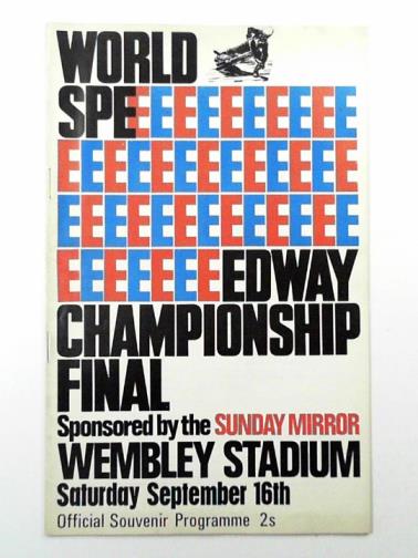  - World Speedway Championship Final official souvenir programme: September 16th (1967)