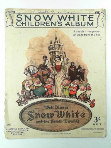 CHURCHILL, Frank & MOREY, Larry - Snow White children's album - a simple arrangement of songs from the film