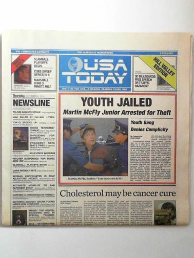  - USA Today, October 22, 2015 (Hill Valley Edition)