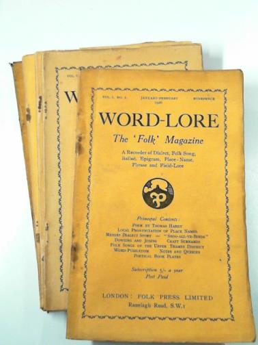 HARDY, Thomas & others - Word-lore; the 'Folk' magazine, vol. 1 (6 issues)