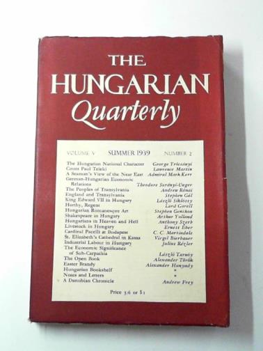 RUTTER, Owen (ed) - The Hungarian Quarterly, vol.V, no.2, Summer 1939