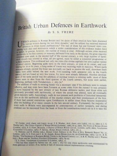 FRERE, S.S - British urban defences in earthwork