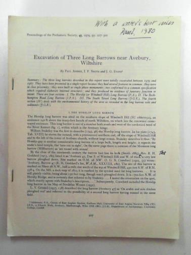 ASHBEE, Paul & others - Excavation of three long barrows near Avebury, Wiltshire