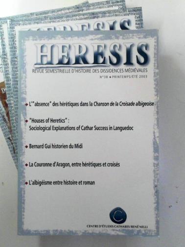 SANCHEZ, Pilar Jiminez (ed) - Heresis: revue semestrielle d'Histoire des Dissidences medievales, nos. 38-41