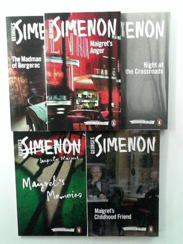 SIMENON, Georges - 5 Maigret titles (Maigret's Anger; Night at the Crossroads; The Madman of Bergerac; Maigret's Childhood Friend; Maigret's Memoirs)