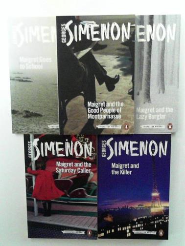 SIMENON, Georges - 5 Maigret titles (Maigret and the Lazy Burglar; Maigret and the Good People of Montparnasse; Maigret and the Killer; Maigret and the Saturday Caller; Maigret Goes to School)